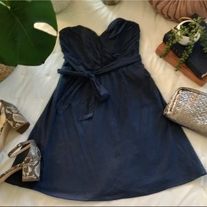 Express Blue Strapless Sweetheart Mini Dress